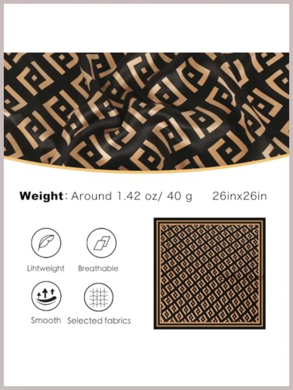 100% Pure Mulberry Silk Scarf Lightweight Square Neckerchief Headscarf for Women